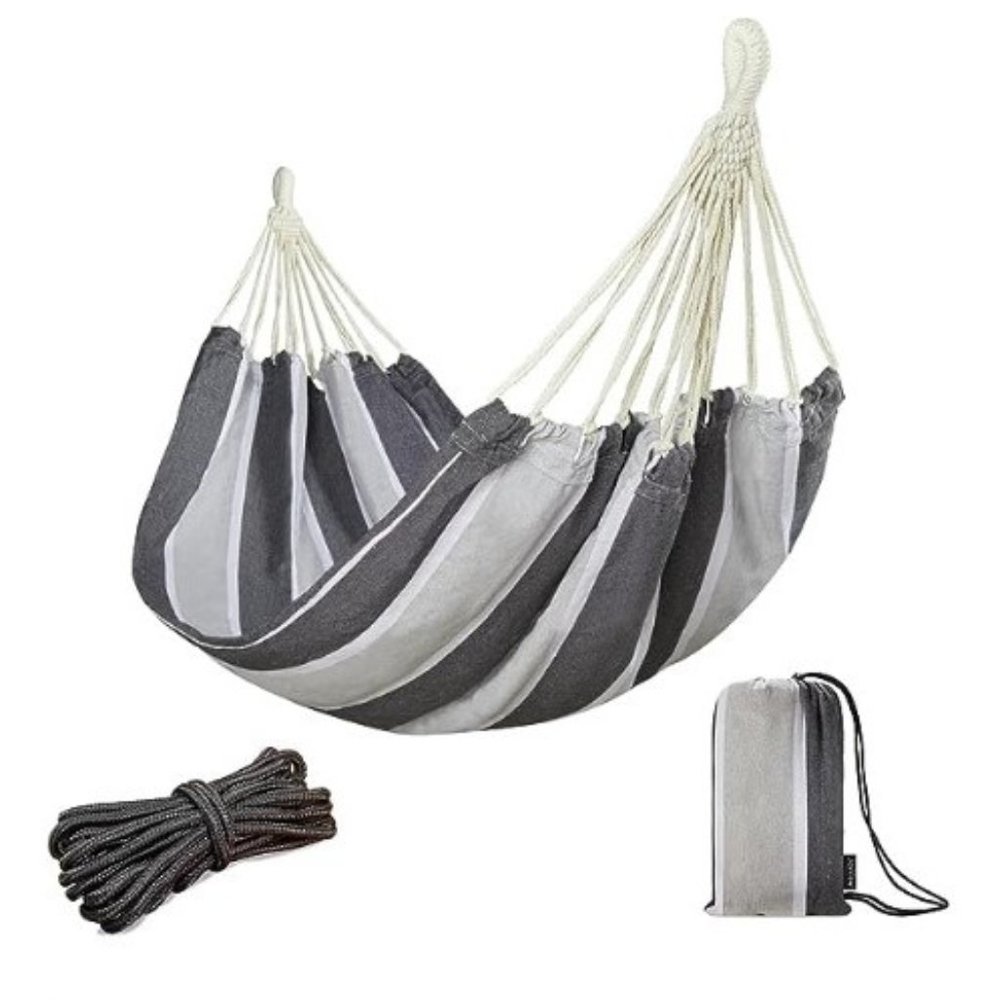 Large - One person Portable Brazilian Hammock - with Hanging Ropes & Carry Bag